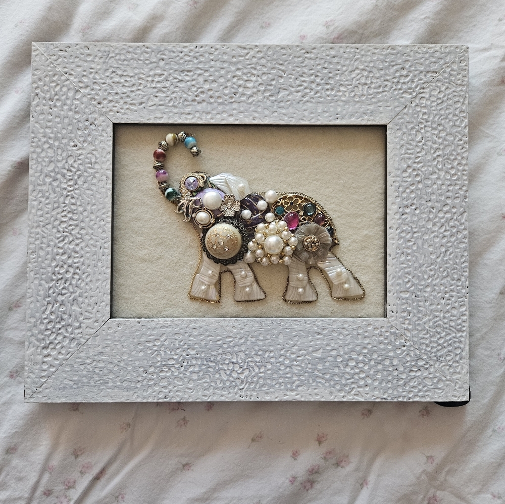 Elephant beaded wall art decor handmade